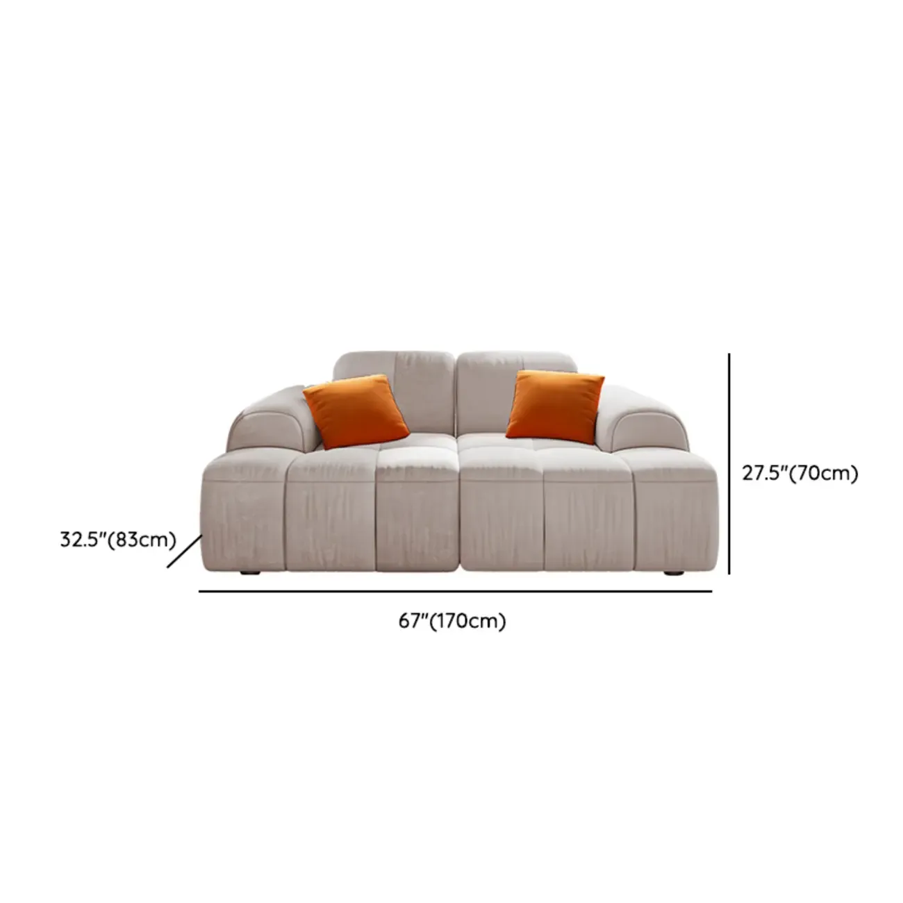 Modern Off-White Modular Sofa with Pillows for Living Room Image - 16
