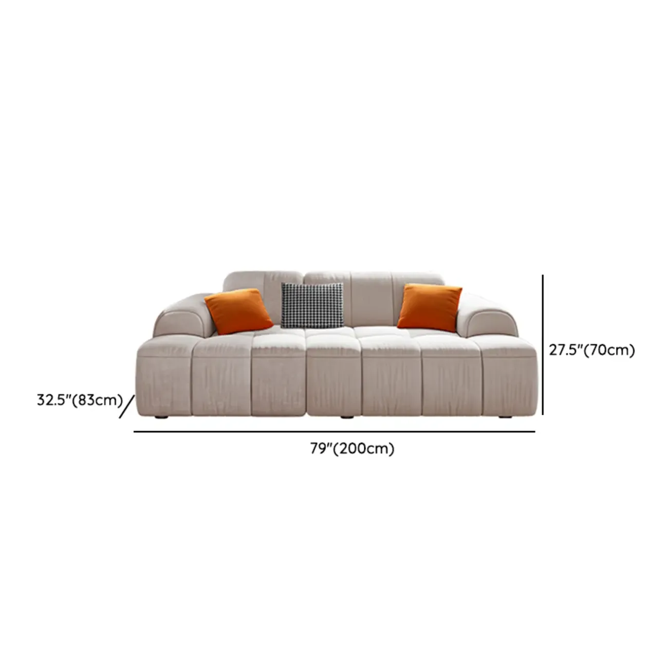 Modern Off-White Modular Sofa with Pillows for Living Room Image - 17