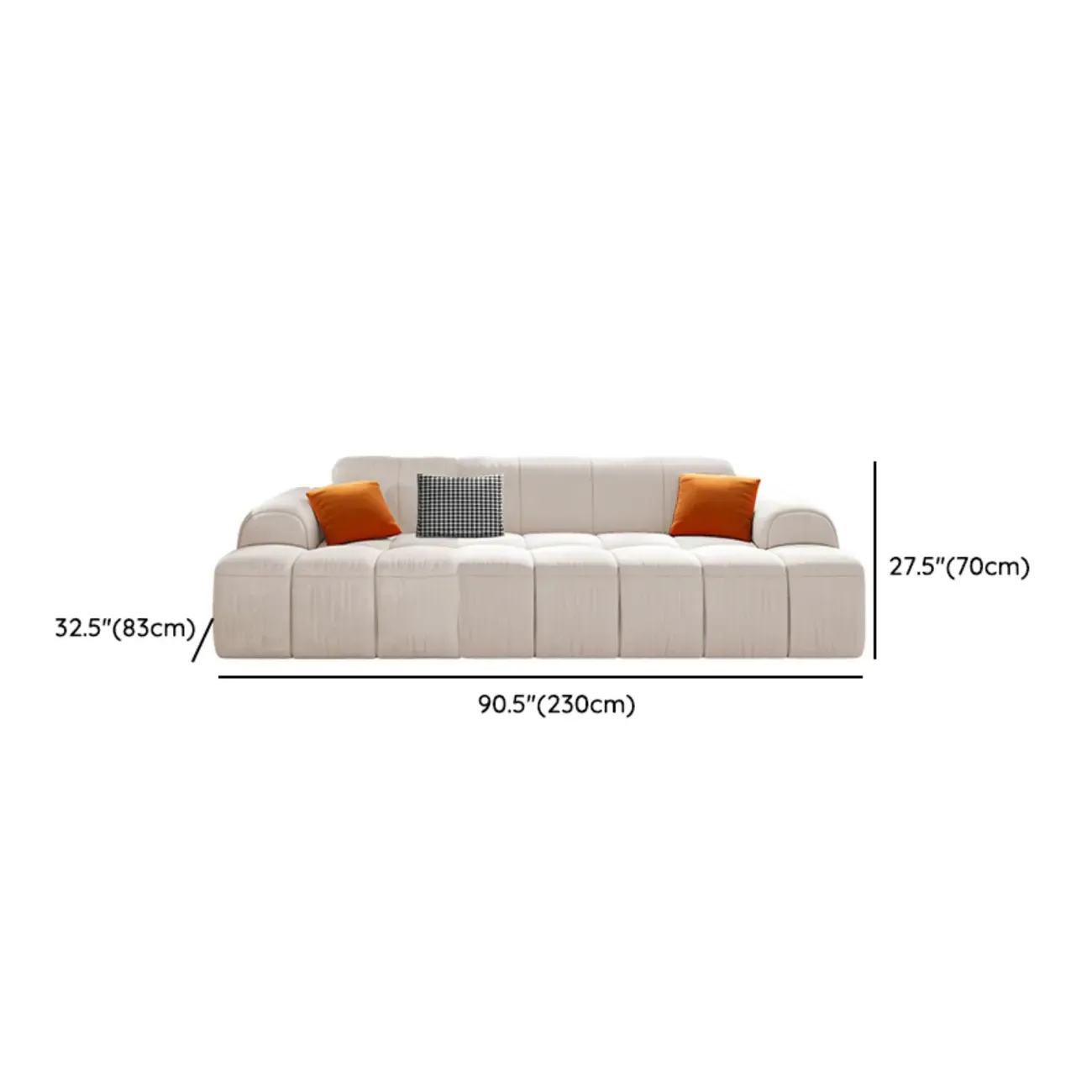 Modern Off-White Modular Sofa with Pillows for Living Room Image - 18