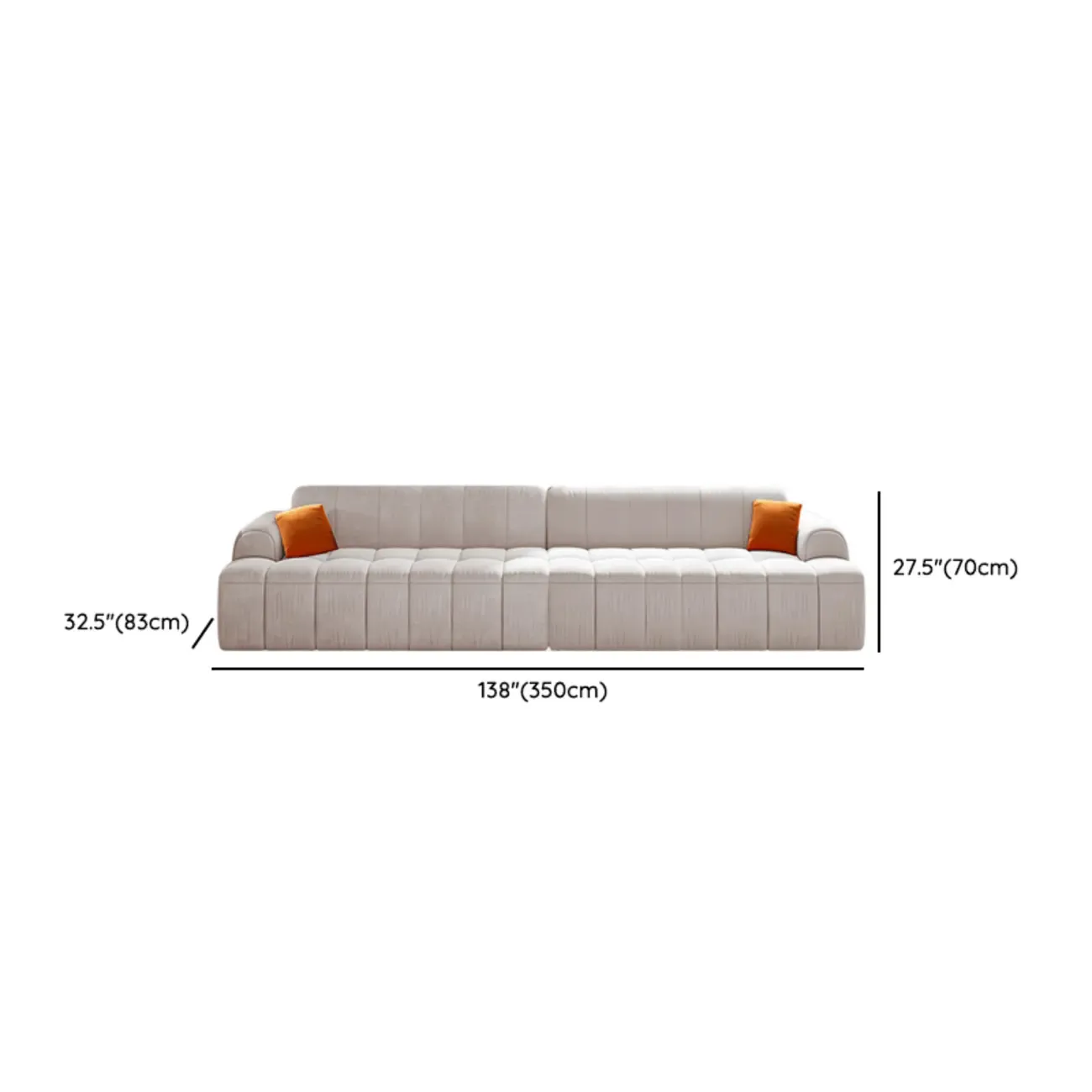 Modern Off-White Modular Sofa with Pillows for Living Room Image - 20