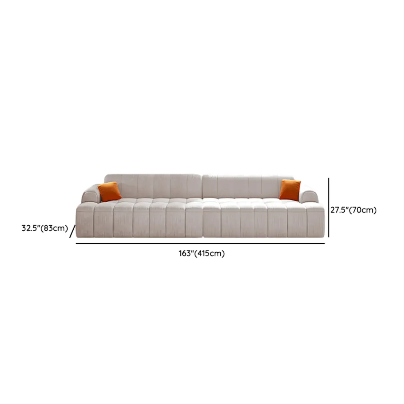 Modern Off-White Modular Sofa with Pillows for Living Room Image - 21