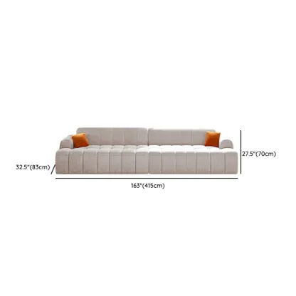 Modern Off-White Modular Sofa with Pillows for Living Room Image - 21