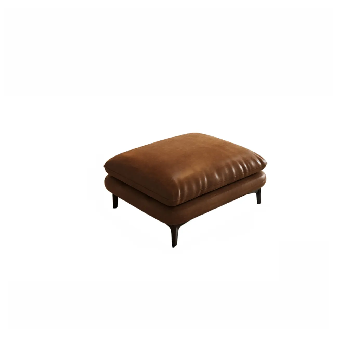 Modern Brown Leather Loveseat Sofa with Pillow Top Arm Image - 2 | homeyfad