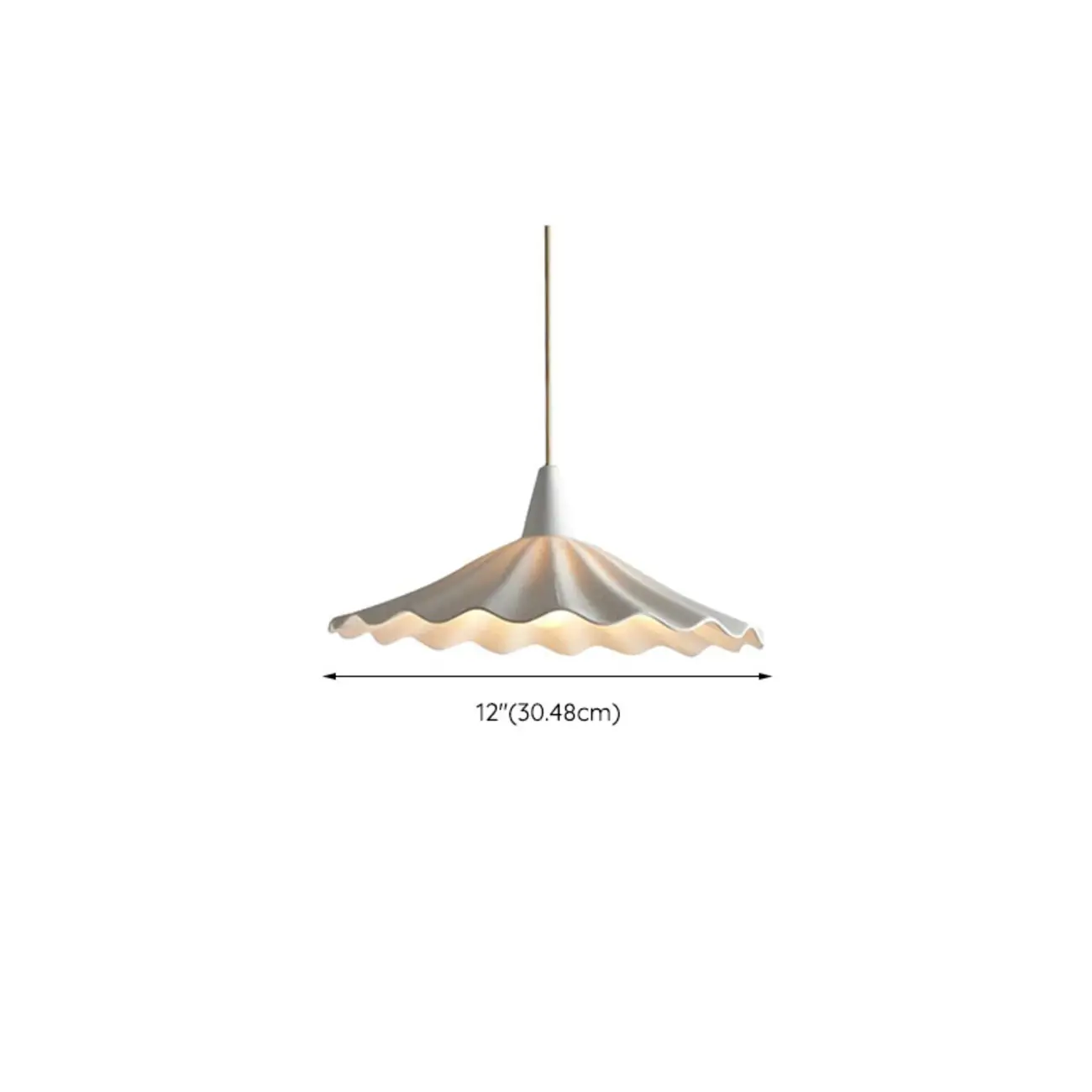 Classic Ceramic Umbrella-Shaped Pendant Light for Living Room #size