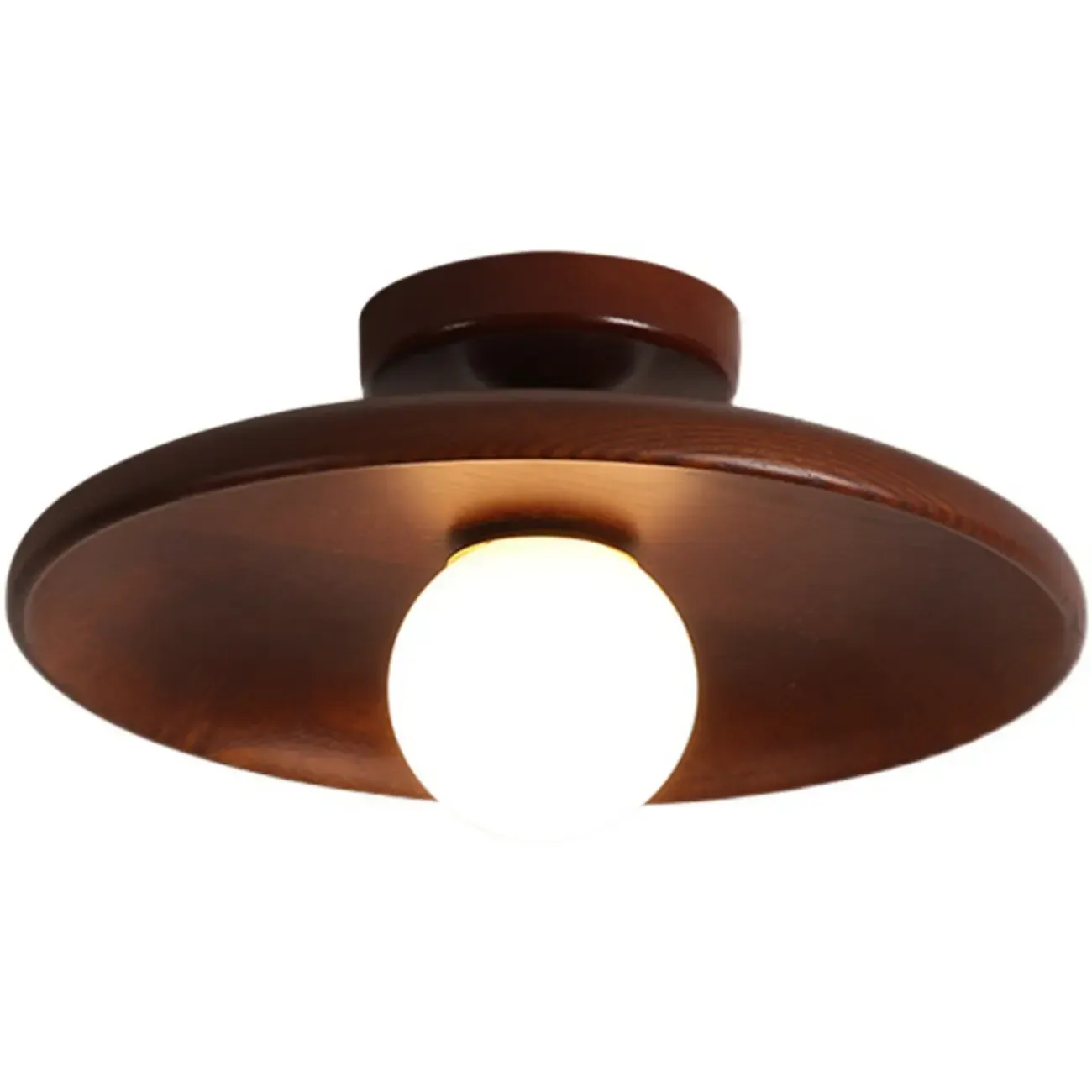 Vintage Solid Wood Semi-Flush Ceiling Light for Entryway Image - 7