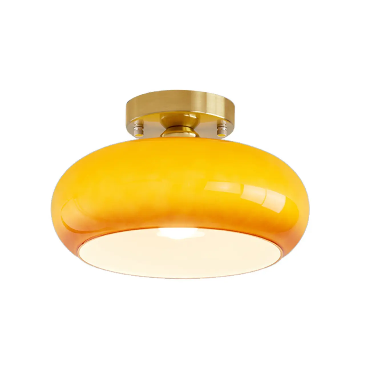 Orange/White Glass Semi Flush Ceiling Light for Living Room Image - 5 | homeyfad