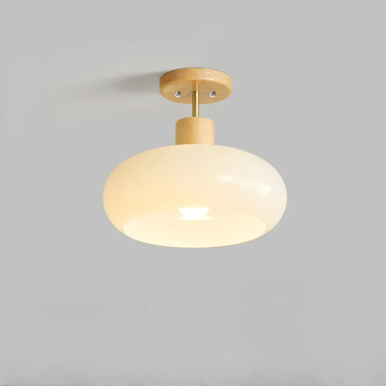 Orange/White Glass Semi Flush Ceiling Light for Living Room Image - 6