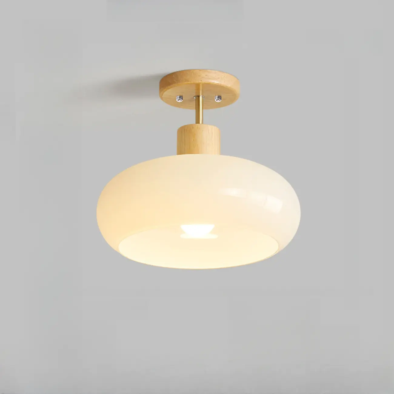 Orange/White Glass Semi Flush Ceiling Light for Living Room Image - 7 | homeyfad