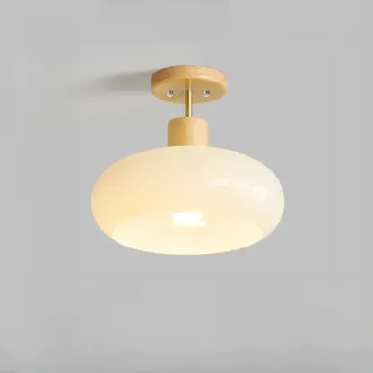 Orange/White Glass Semi Flush Ceiling Light for Living Room Image - 7