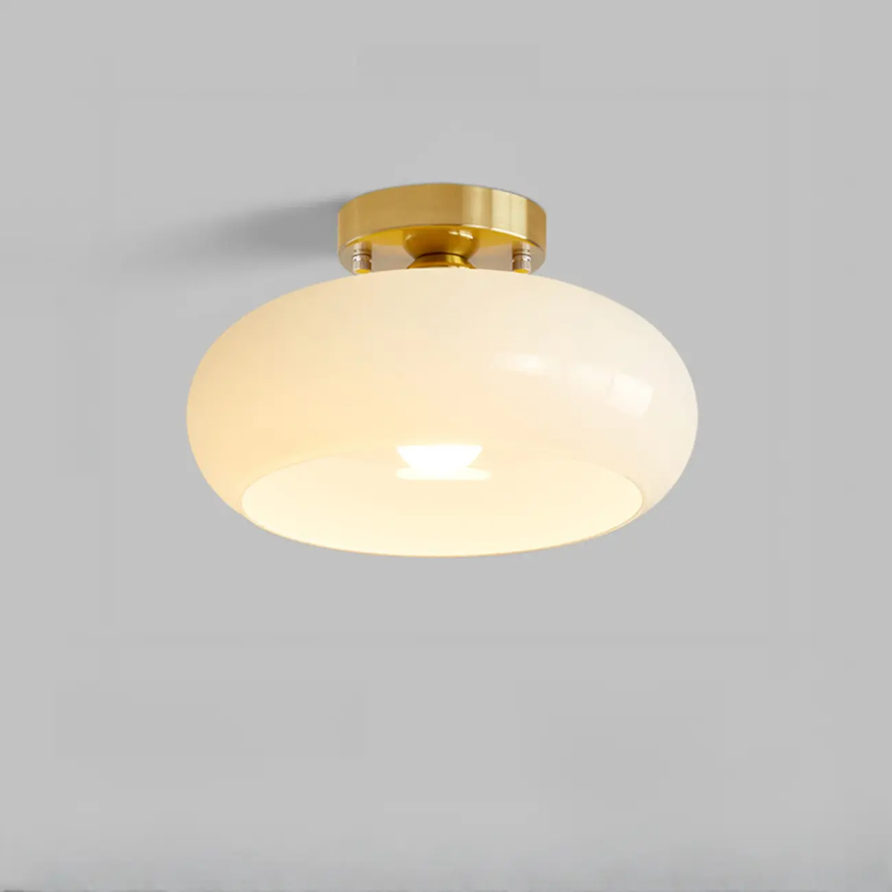 Orange/White Glass Semi Flush Ceiling Light for Living Room Image - 10 | homeyfad