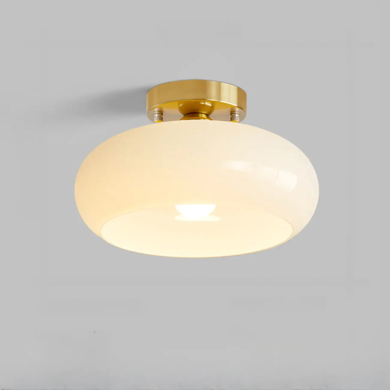 Orange/White Glass Semi Flush Ceiling Light for Living Room Image - 11 | homeyfad