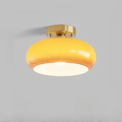 Orange/White Glass Semi Flush Ceiling Light for Living Room Image - 12