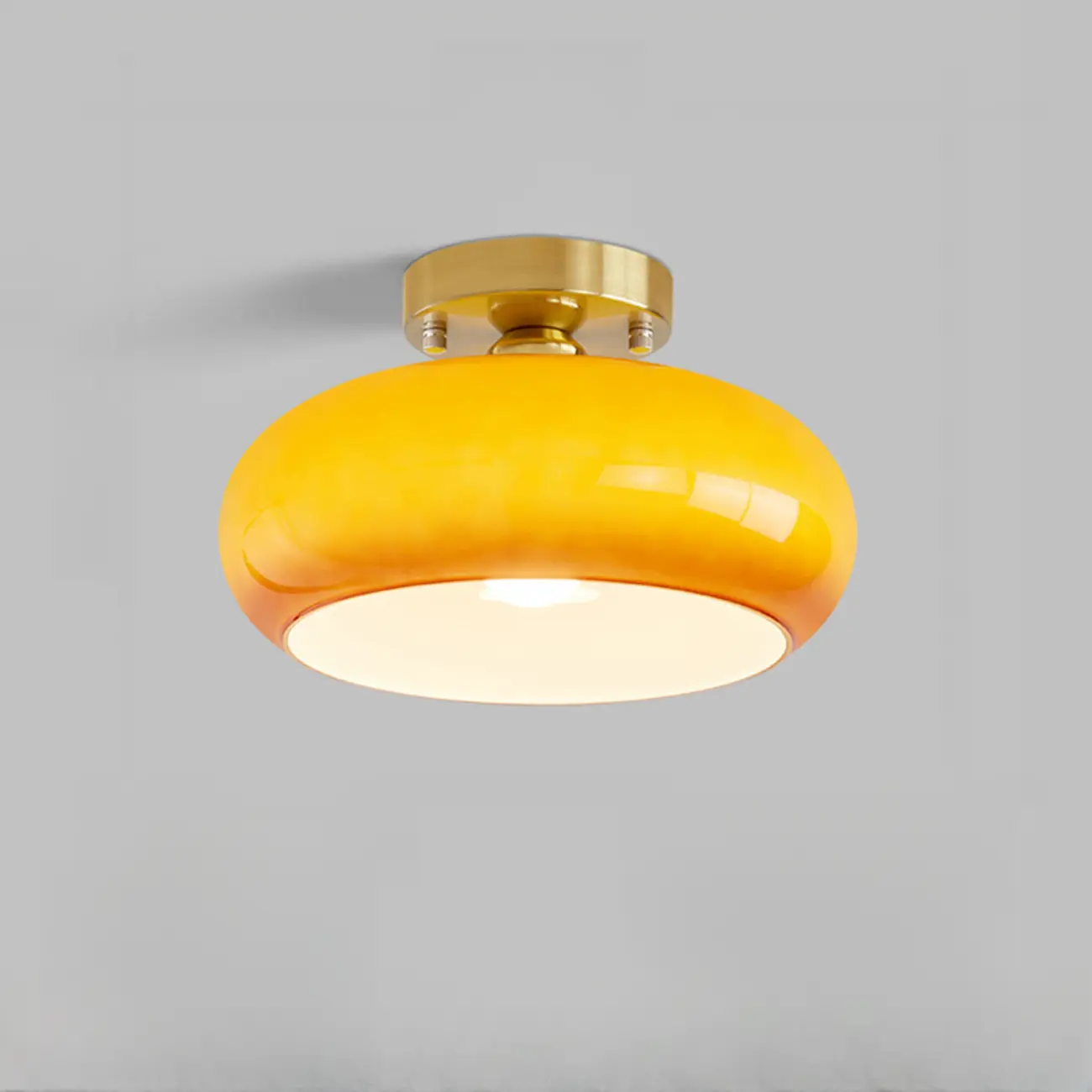Orange/White Glass Semi Flush Ceiling Light for Living Room Image - 13 | homeyfad