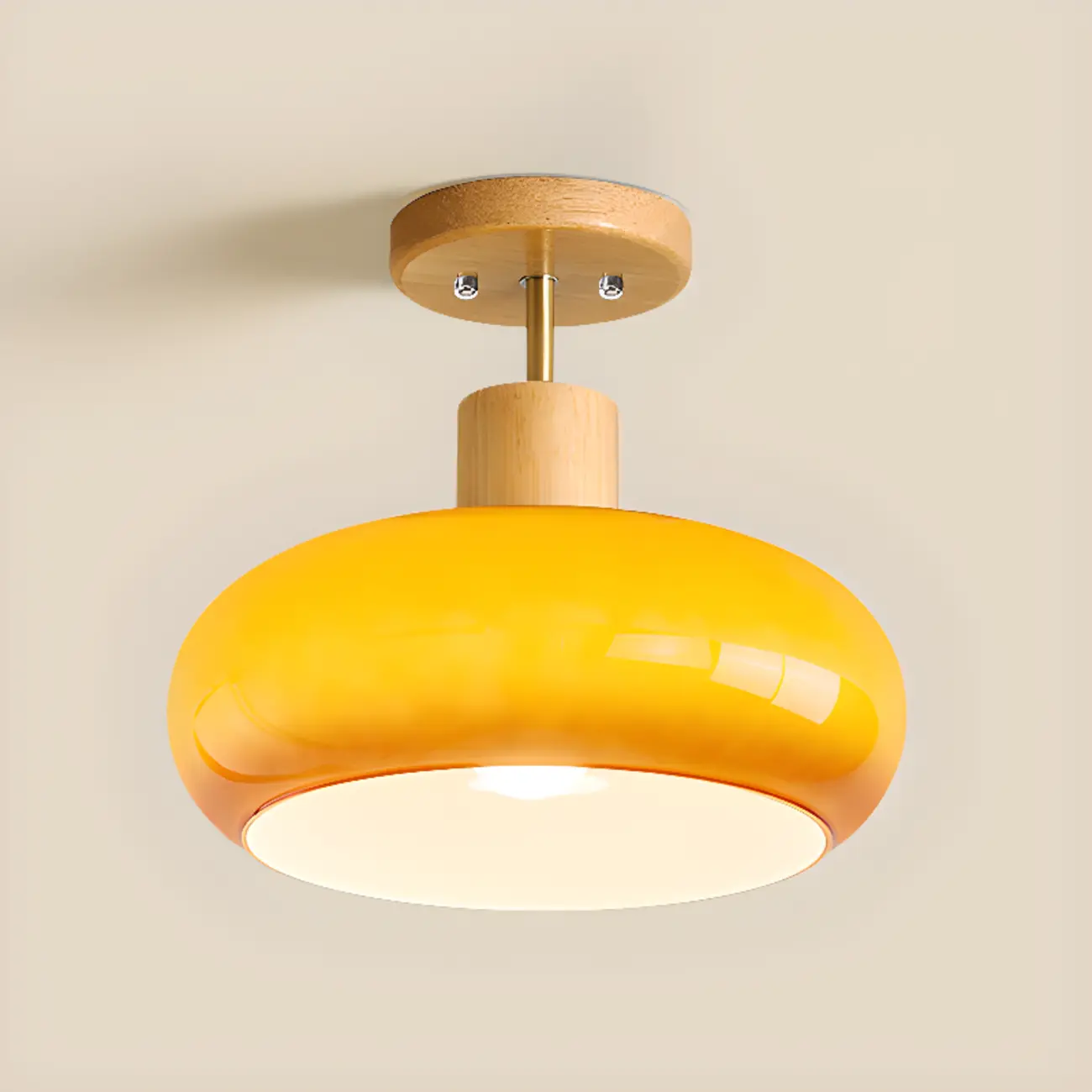Orange/White Glass Semi Flush Ceiling Light for Living Room Image - 15 | homeyfad