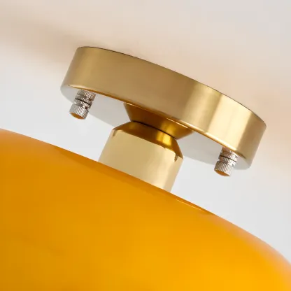 Orange/White Glass Semi Flush Ceiling Light for Living Room Image - 17