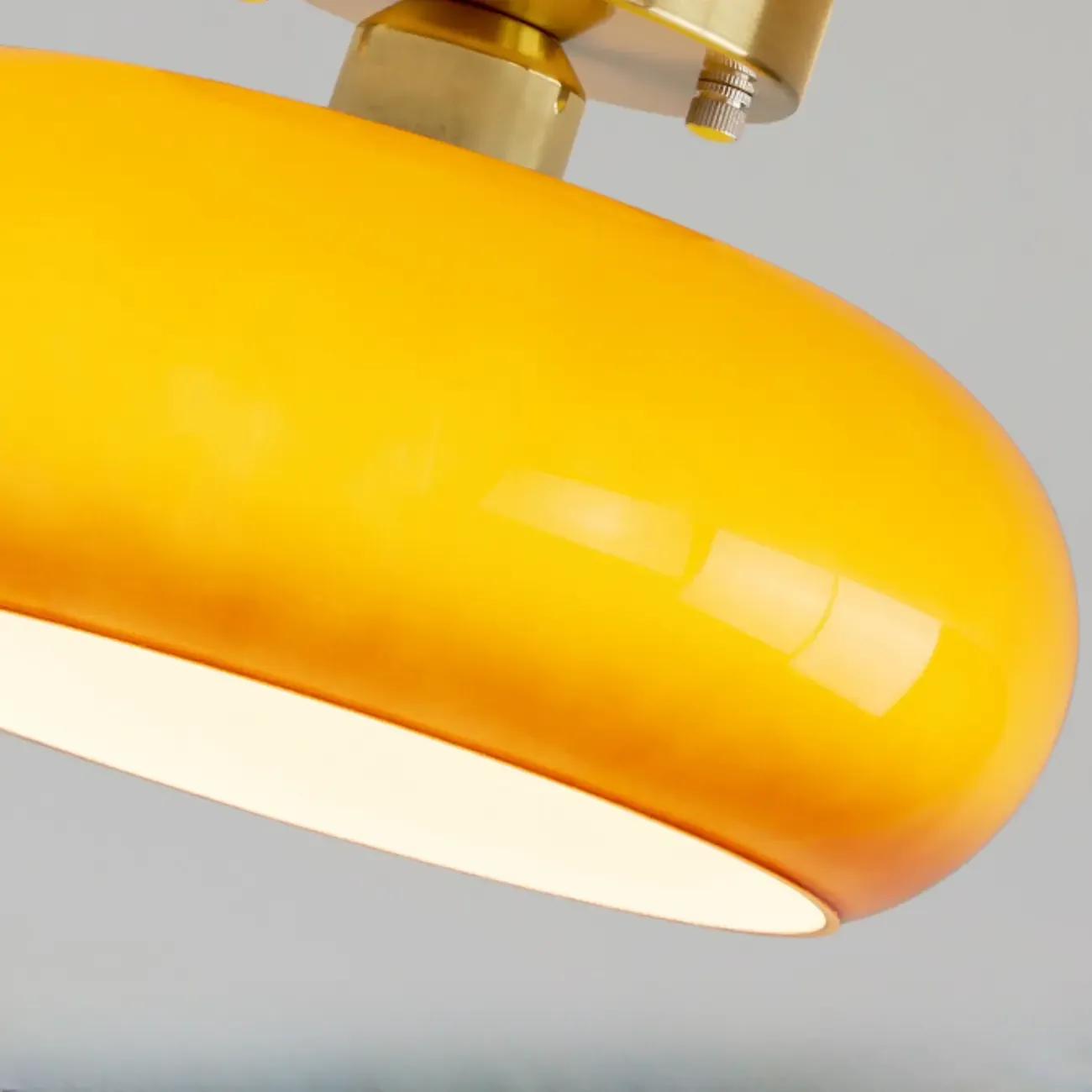 Orange/White Glass Semi Flush Ceiling Light for Living Room Image - 18
