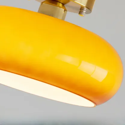 Orange/White Glass Semi Flush Ceiling Light for Living Room Image - 18