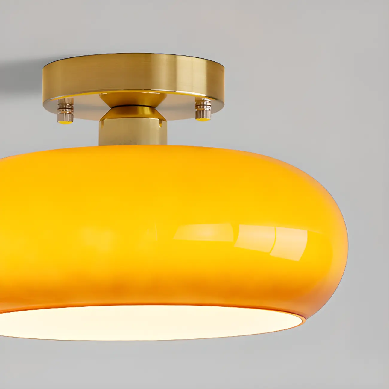 Orange/White Glass Semi Flush Ceiling Light for Living Room Image - 20 | homeyfad