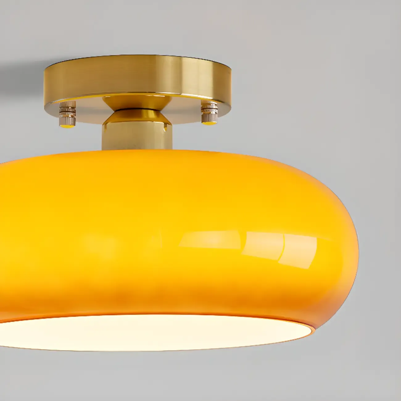 Orange/White Glass Semi Flush Ceiling Light for Living Room Image - 20