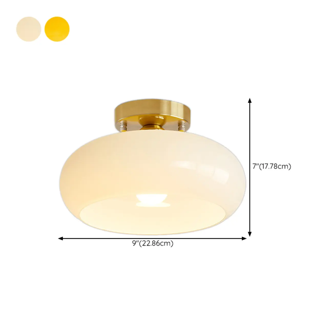 Orange/White Glass Semi Flush Ceiling Light for Living Room #size | homeyfad