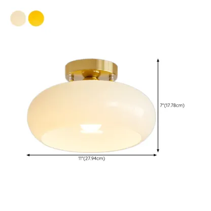 Orange/White Glass Semi Flush Ceiling Light for Living Room Image - 22