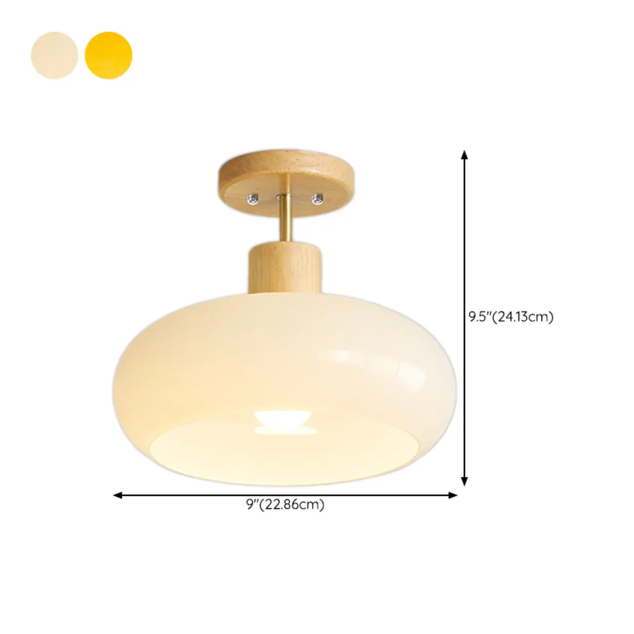 Orange/White Glass Semi Flush Ceiling Light for Living Room Image - 23 | homeyfad
