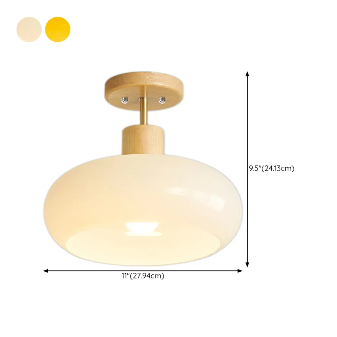 Orange/White Glass Semi Flush Ceiling Light for Living Room Image - 24