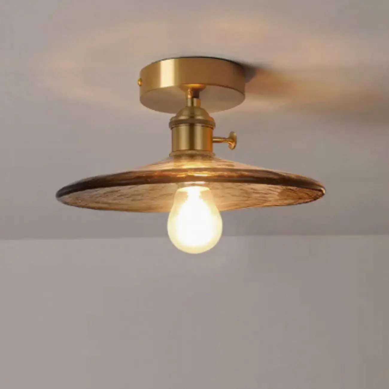Geometric Amber Semi Flush LED Ceiling Light for Modern Home Image - 5 | homeyfad