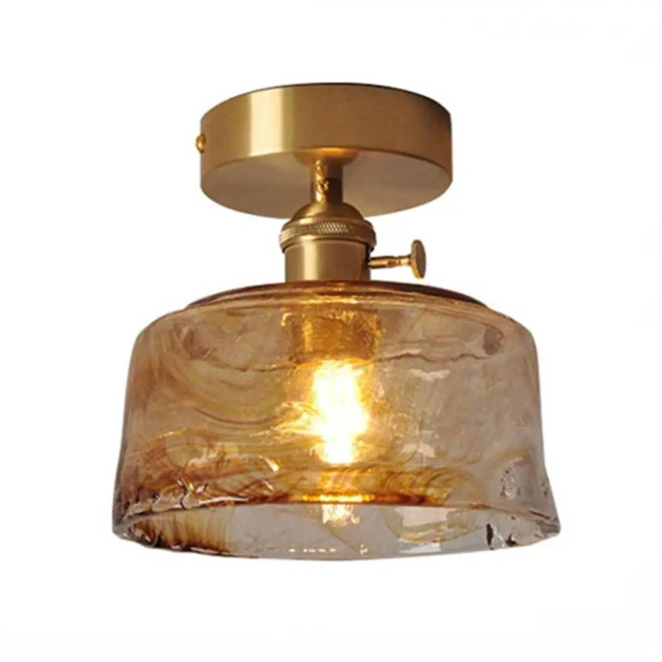 Geometric Amber Semi Flush LED Ceiling Light for Modern Home Image - 8 | homeyfad