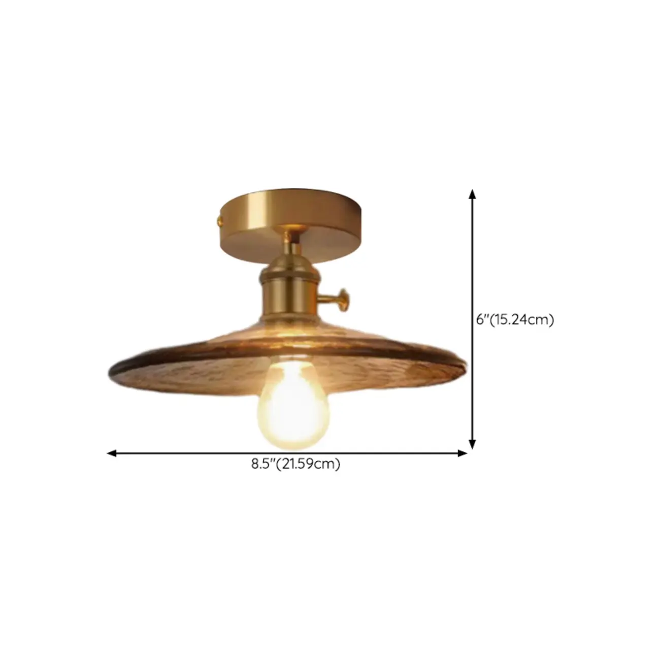 Geometric Amber Semi Flush LED Ceiling Light for Modern Home #size | homeyfad