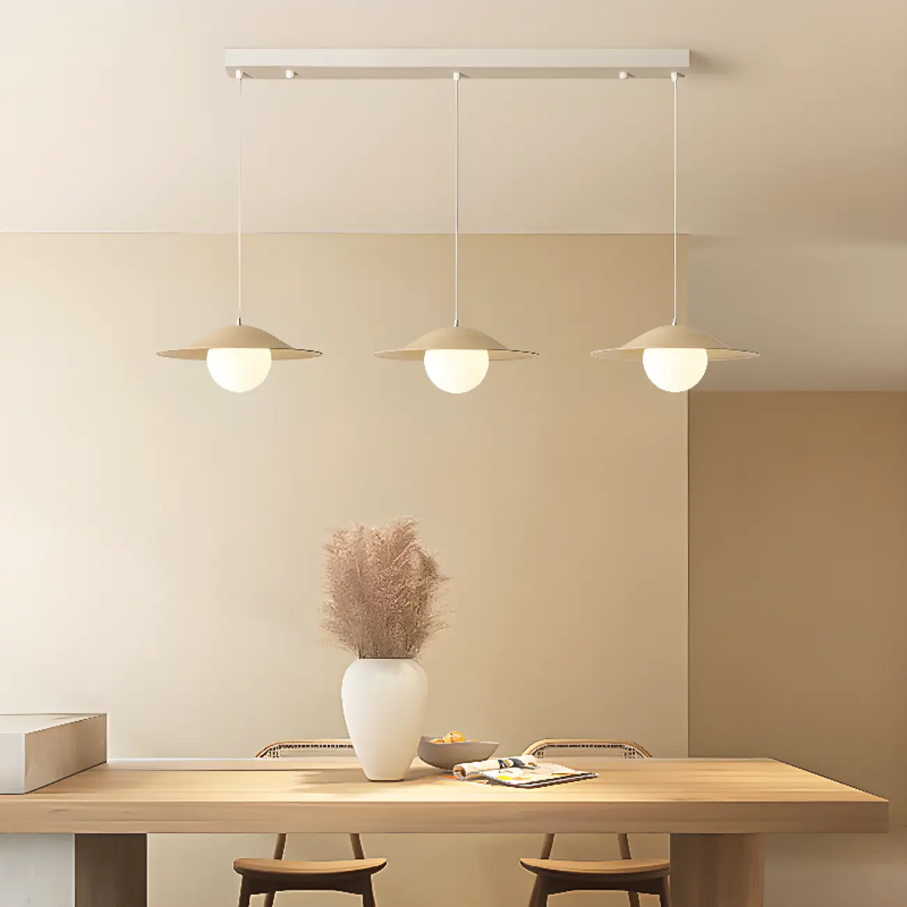 Nordic White Glass Linear Pendant Light for dining room Image - 1 | homeyfad