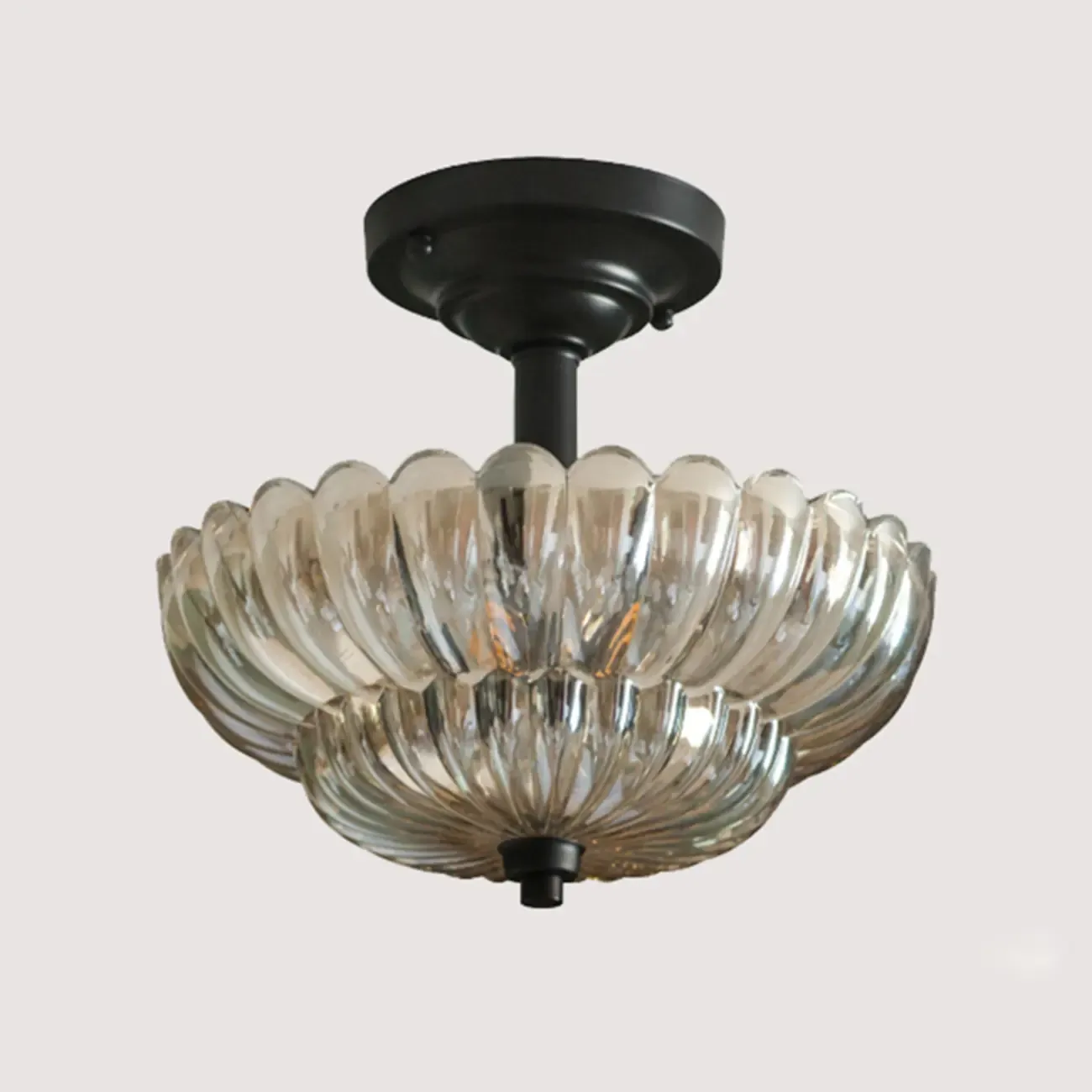 Mini Umbrella-shaped Glass Ceiling Light for Living Room Image - 6