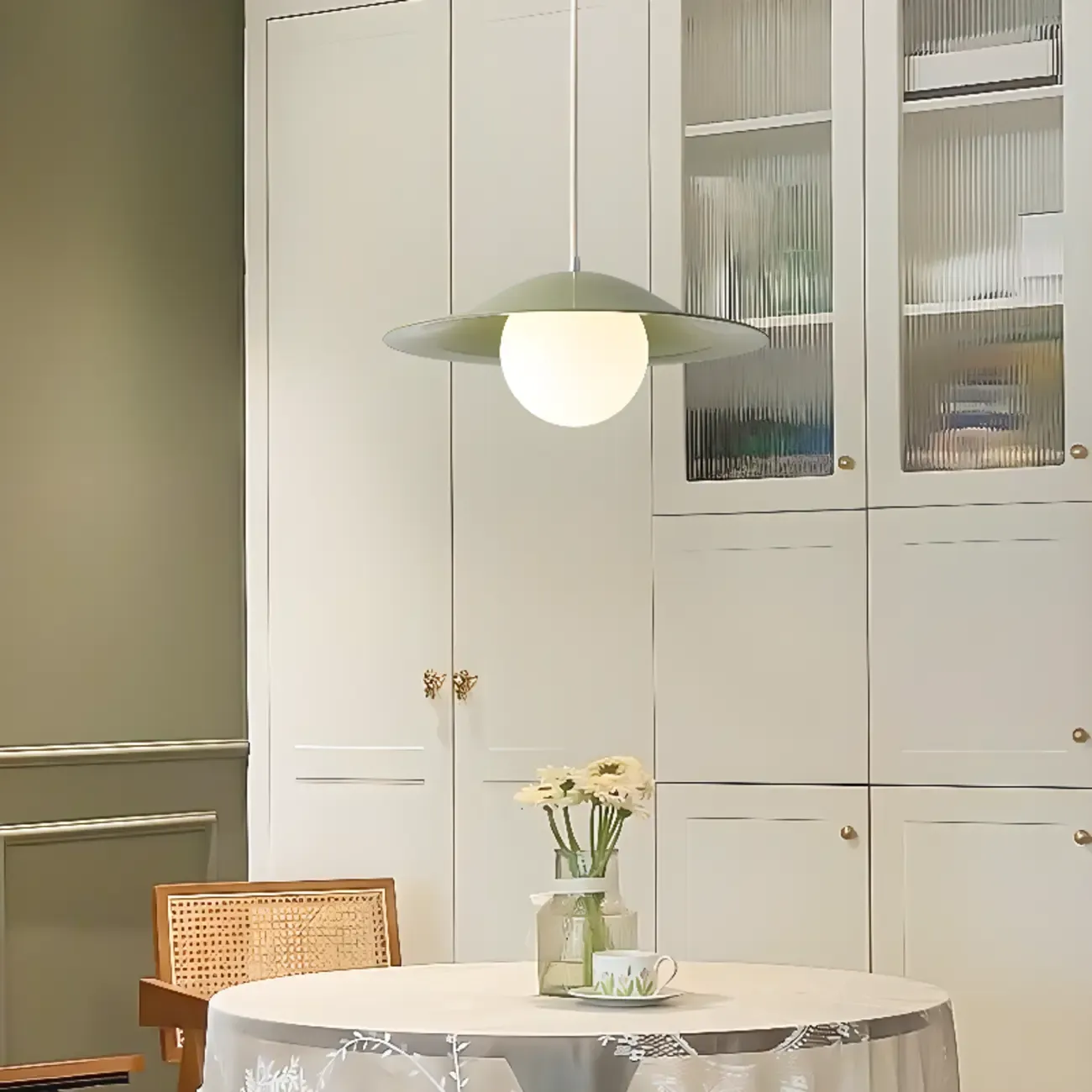 Nordic White Glass Linear Pendant Light for dining room Image - 4