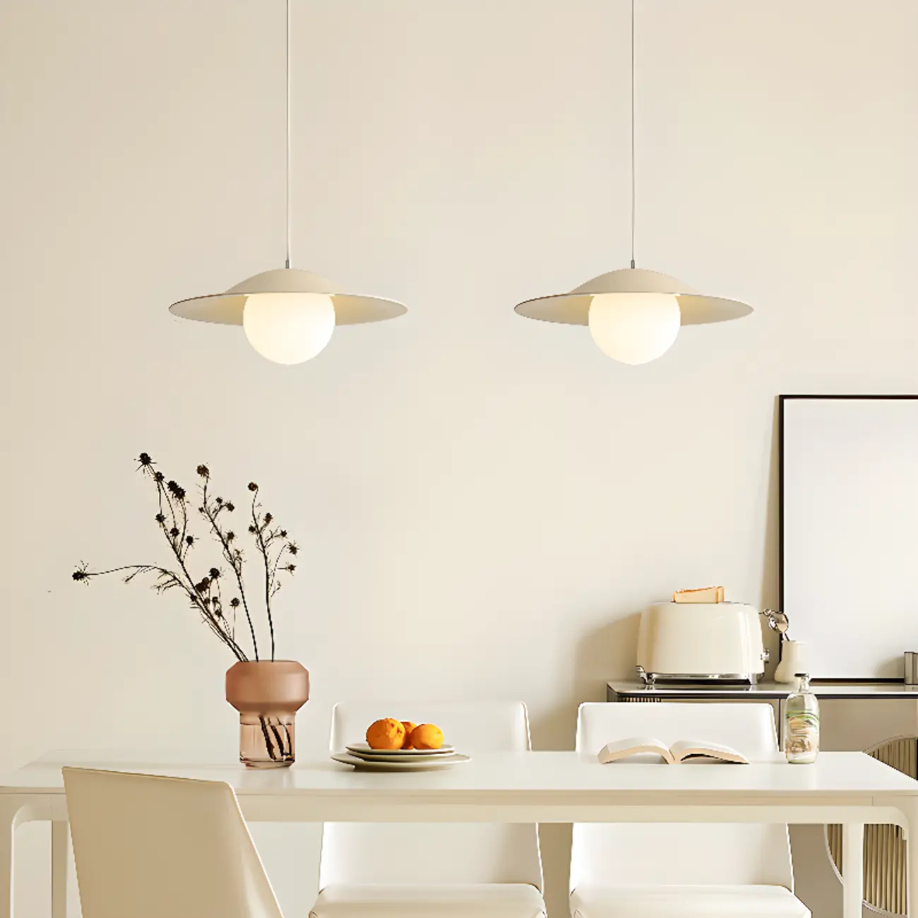 Nordic White Glass Linear Pendant Light for dining room Image - 6 | homeyfad