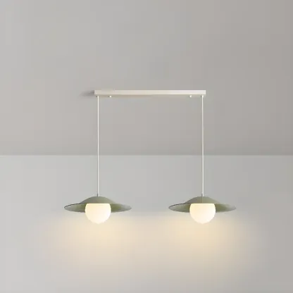 Nordic White Glass Linear Pendant Light for dining room Image - 7