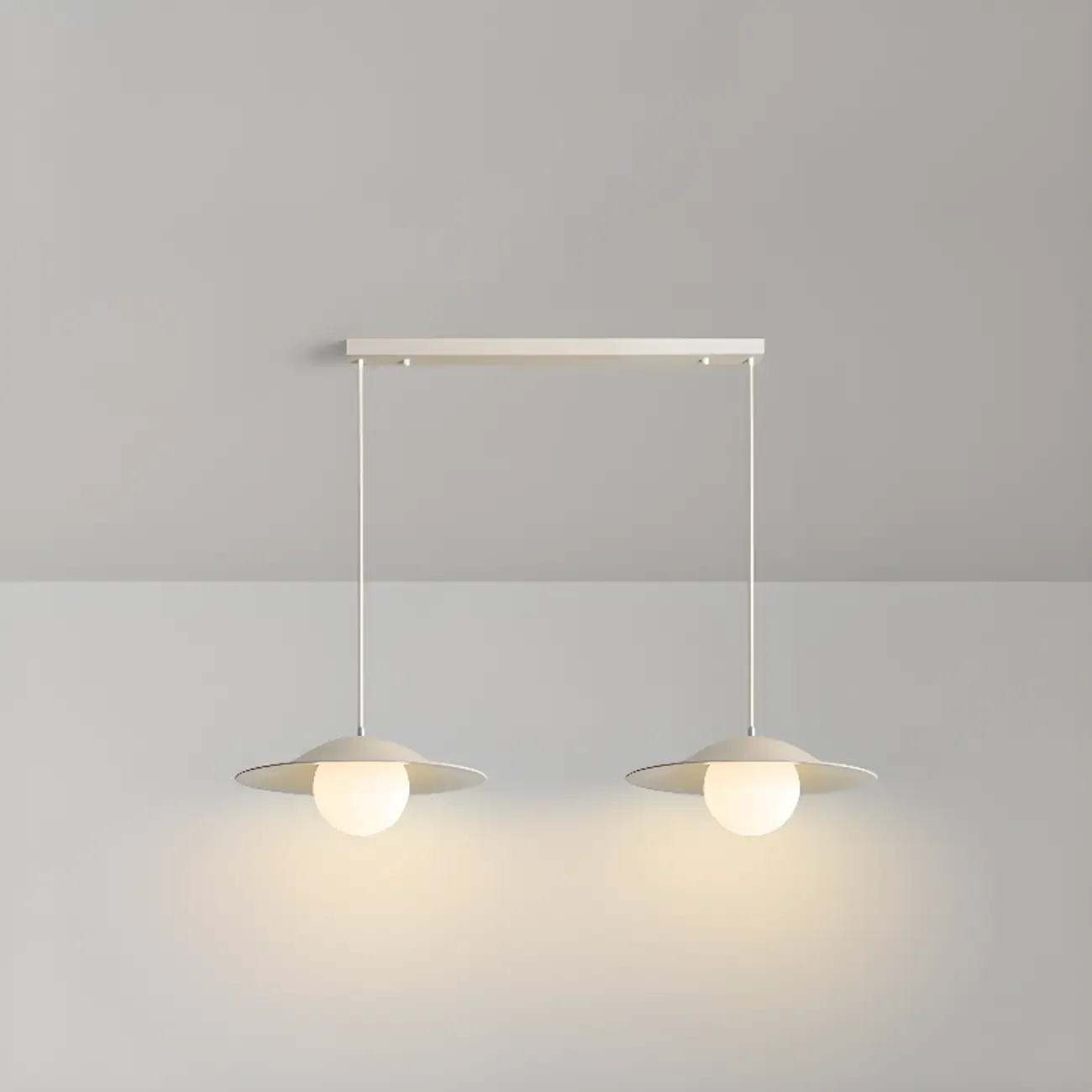 Nordic White Glass Linear Pendant Light for dining room Image - 9