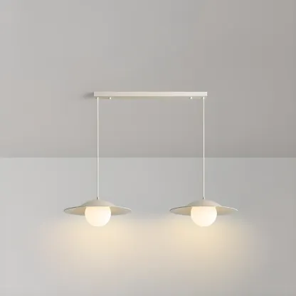 Nordic White Glass Linear Pendant Light for dining room Image - 9