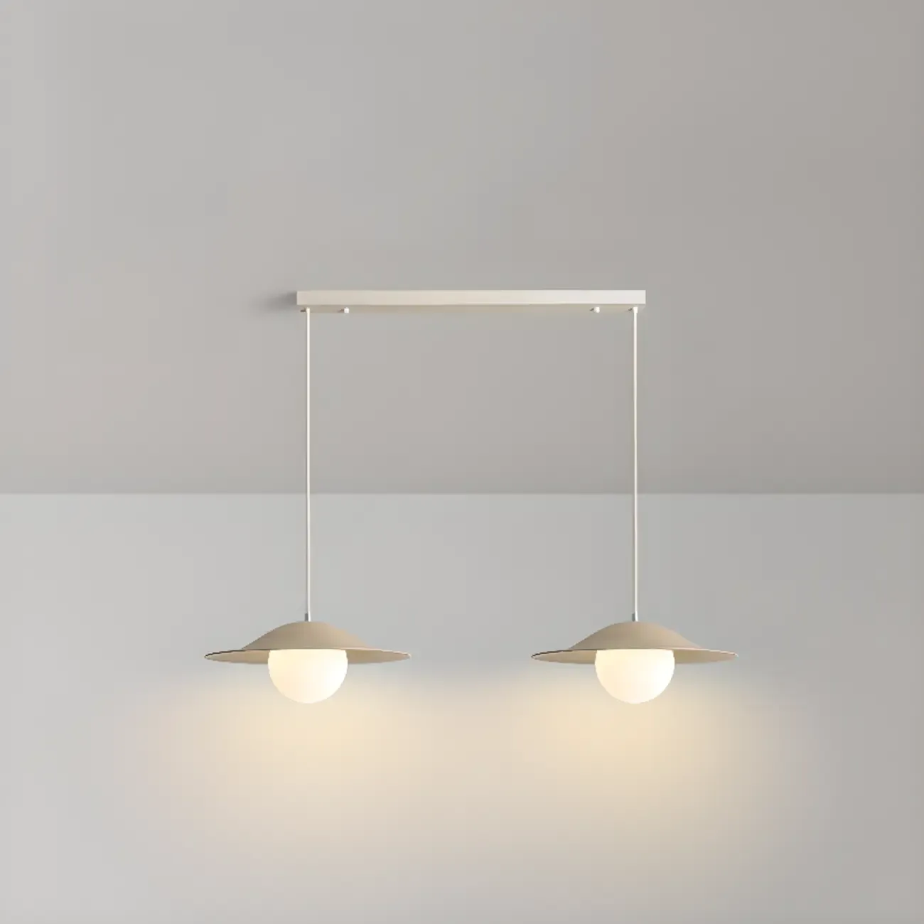 Nordic White Glass Linear Pendant Light for dining room Image - 12