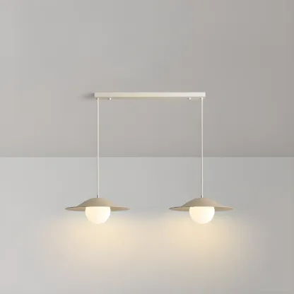Nordic White Glass Linear Pendant Light for dining room Image - 12
