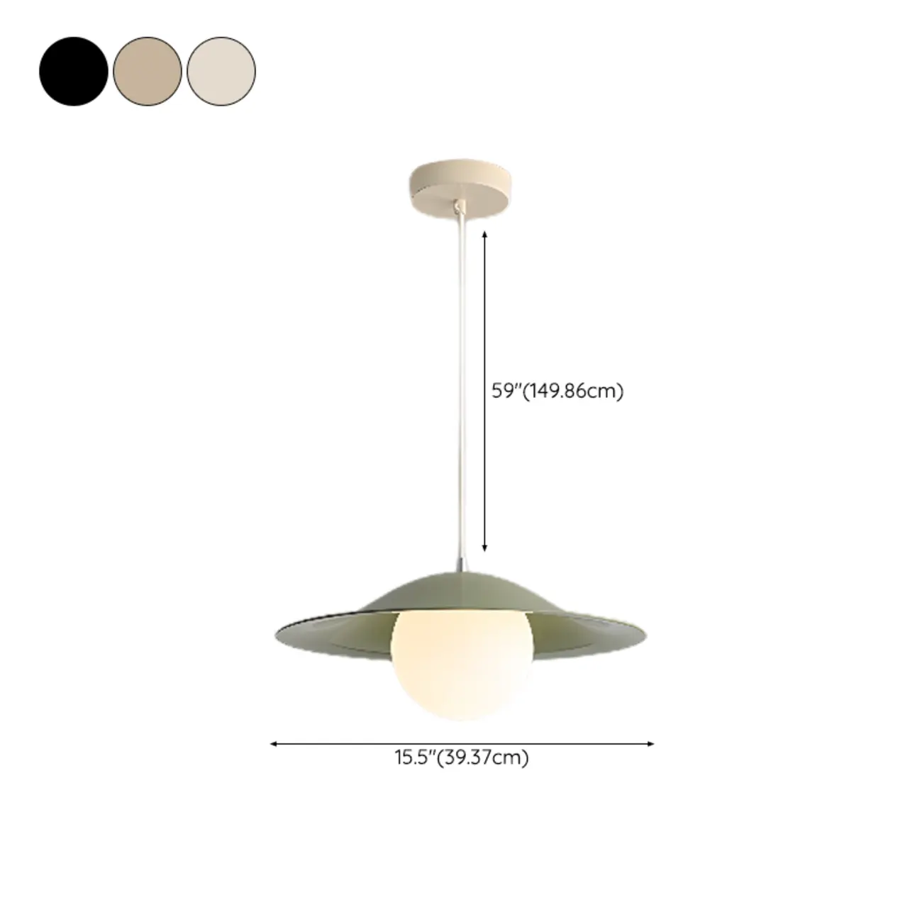 Nordic White Glass Linear Pendant Light for dining room #size