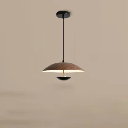 Designer Solid Wood Dome Pendant Light for Dining Room Image - 9