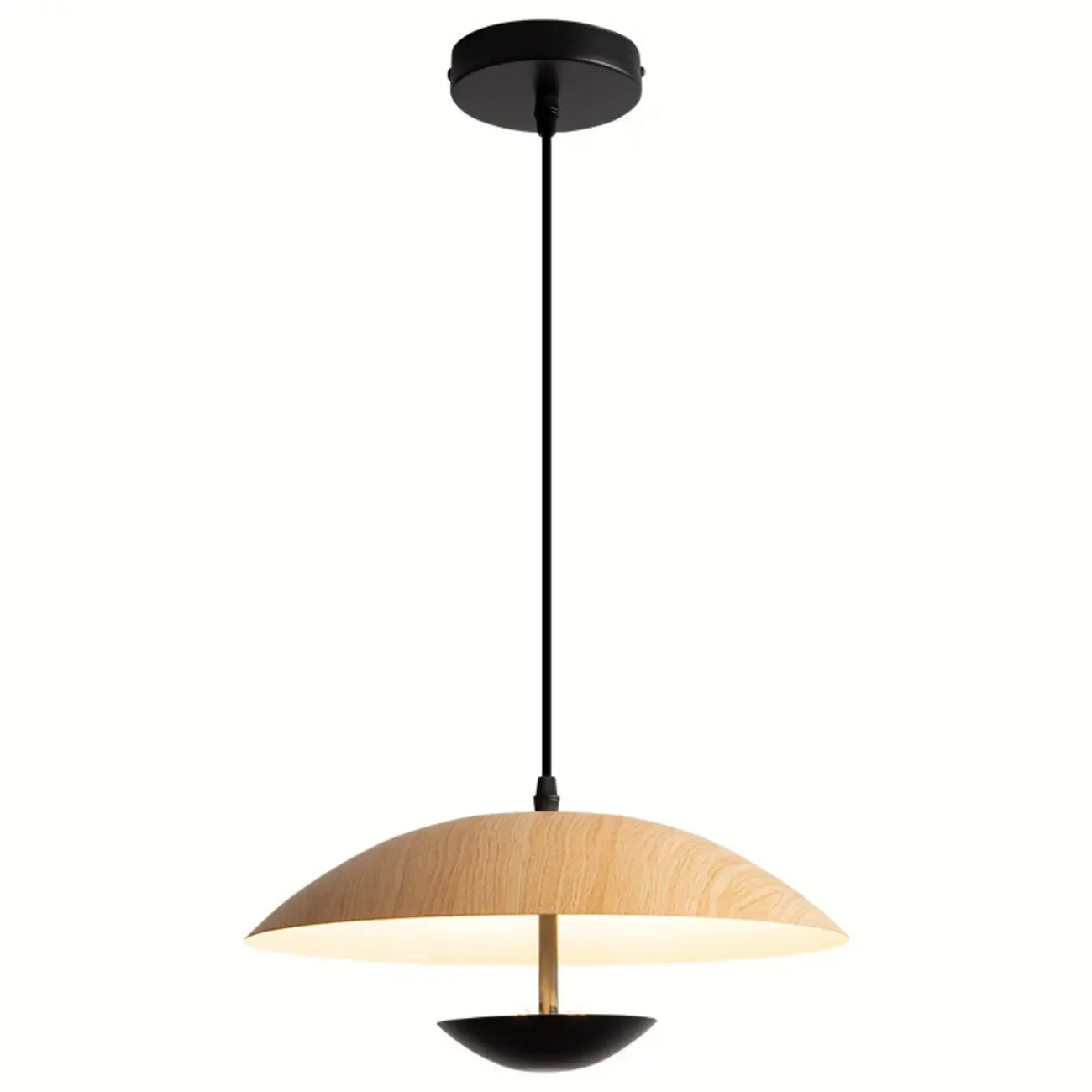 Designer Solid Wood Dome Pendant Light for Dining Room Image - 10
