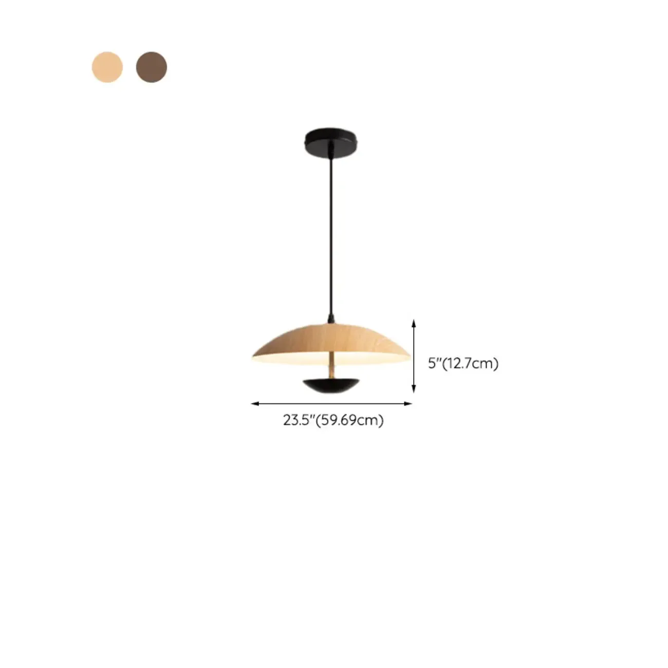 Designer Solid Wood Dome Pendant Light for Dining Room Image - 16