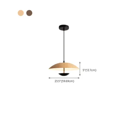 Designer Solid Wood Dome Pendant Light for Dining Room Image - 16