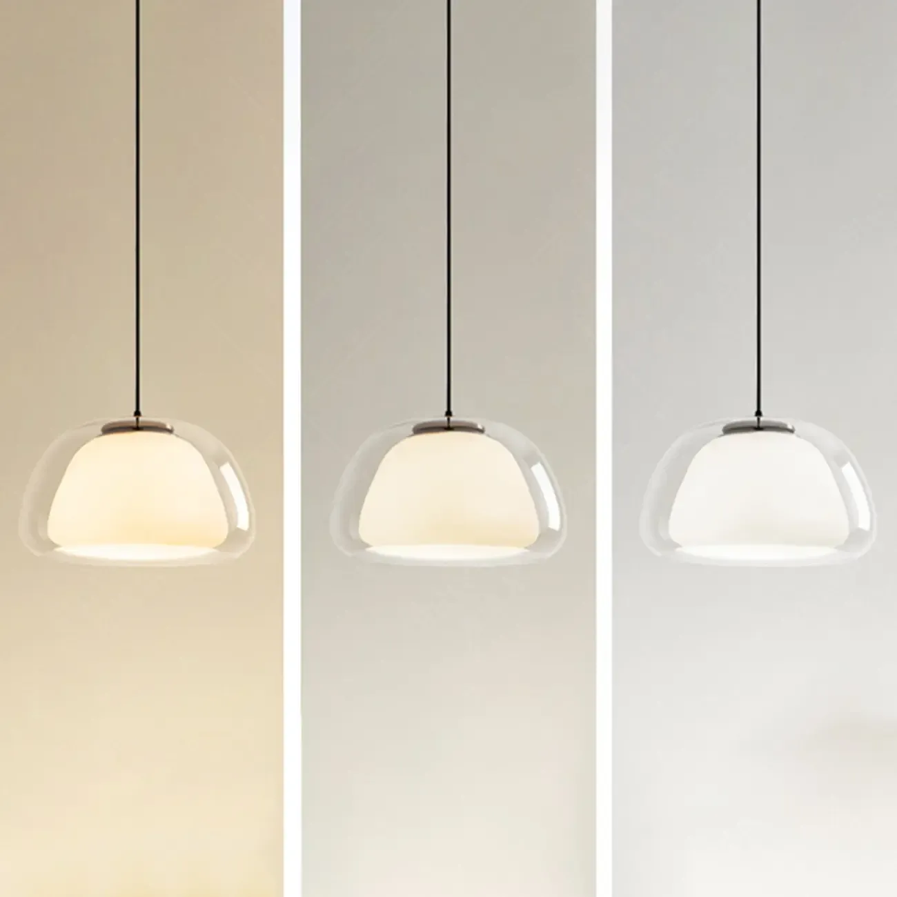 Designer LED Milk Glass Jelly Pendant Light for Dining Room Image - 6