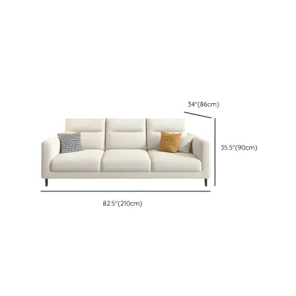 Modern White Cotton & Linen Modular Sofa with Ottoman #size