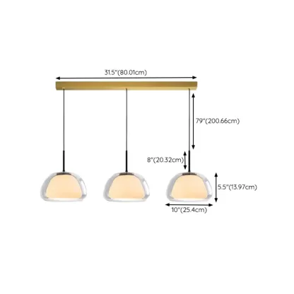 Designer LED Milk Glass Jelly Pendant Light for Dining Room Image - 17
