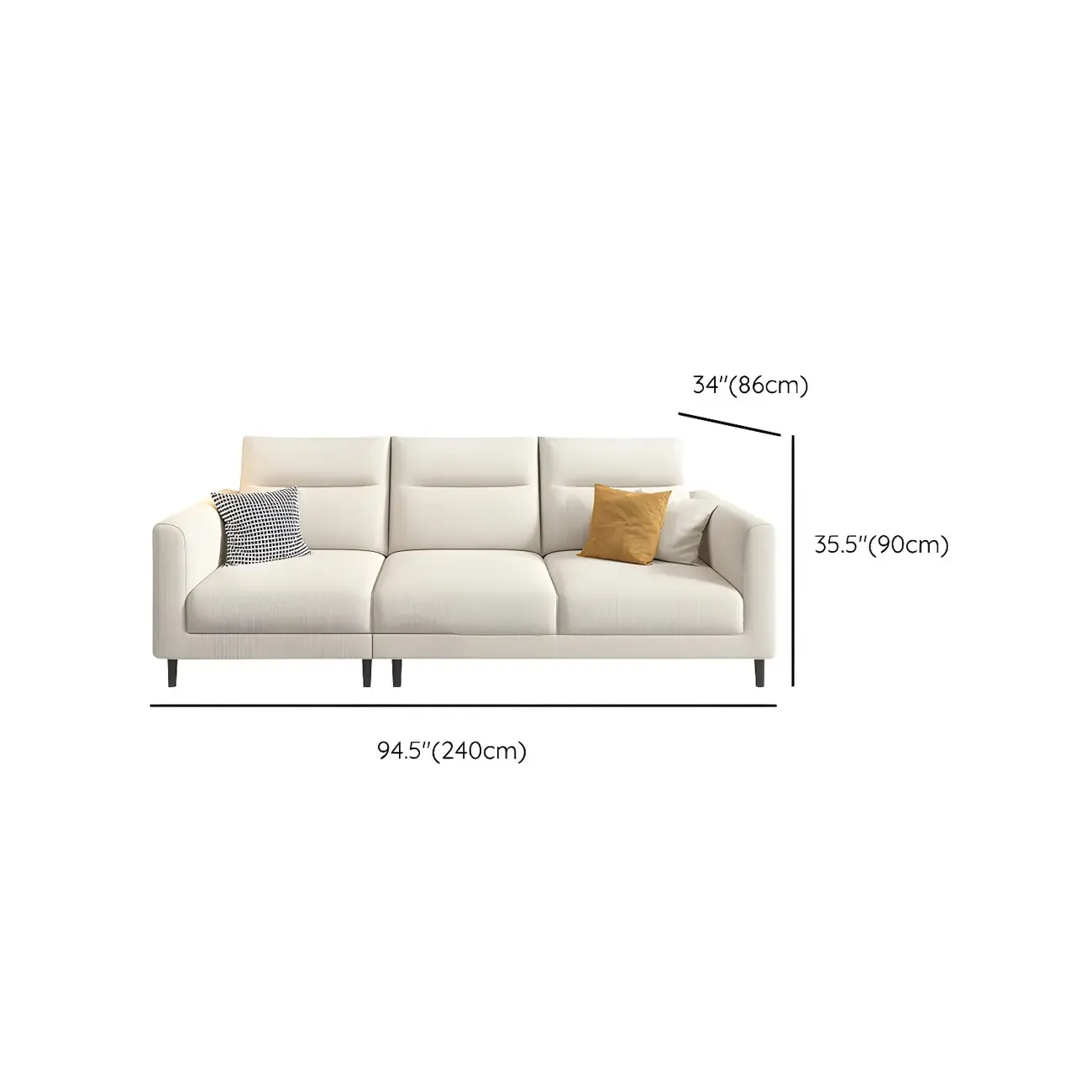 Modern White Cotton & Linen Modular Sofa with Ottoman Image - 19