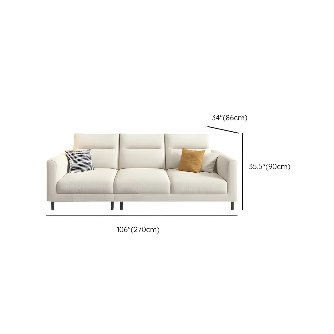 Modern White Cotton & Linen Modular Sofa with Ottoman Image - 20