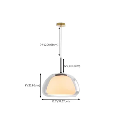 Designer LED Milk Glass Jelly Pendant Light for Dining Room Image - 18